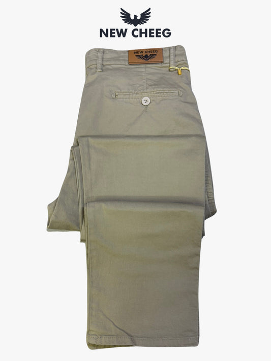 Pantalon En Toile Beige - Élégance Business Casual Pour Homme
